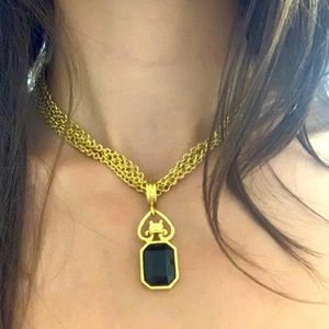 Gold Chain with Black Pendant